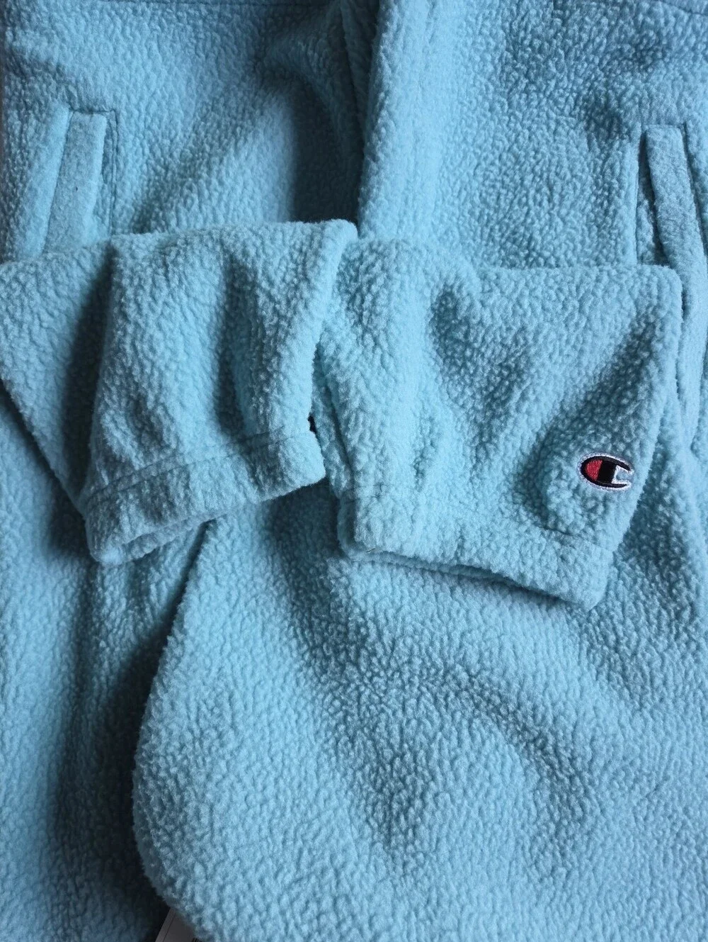 Champion Light Blue Quarter-Zip Micro Fleece Pullover